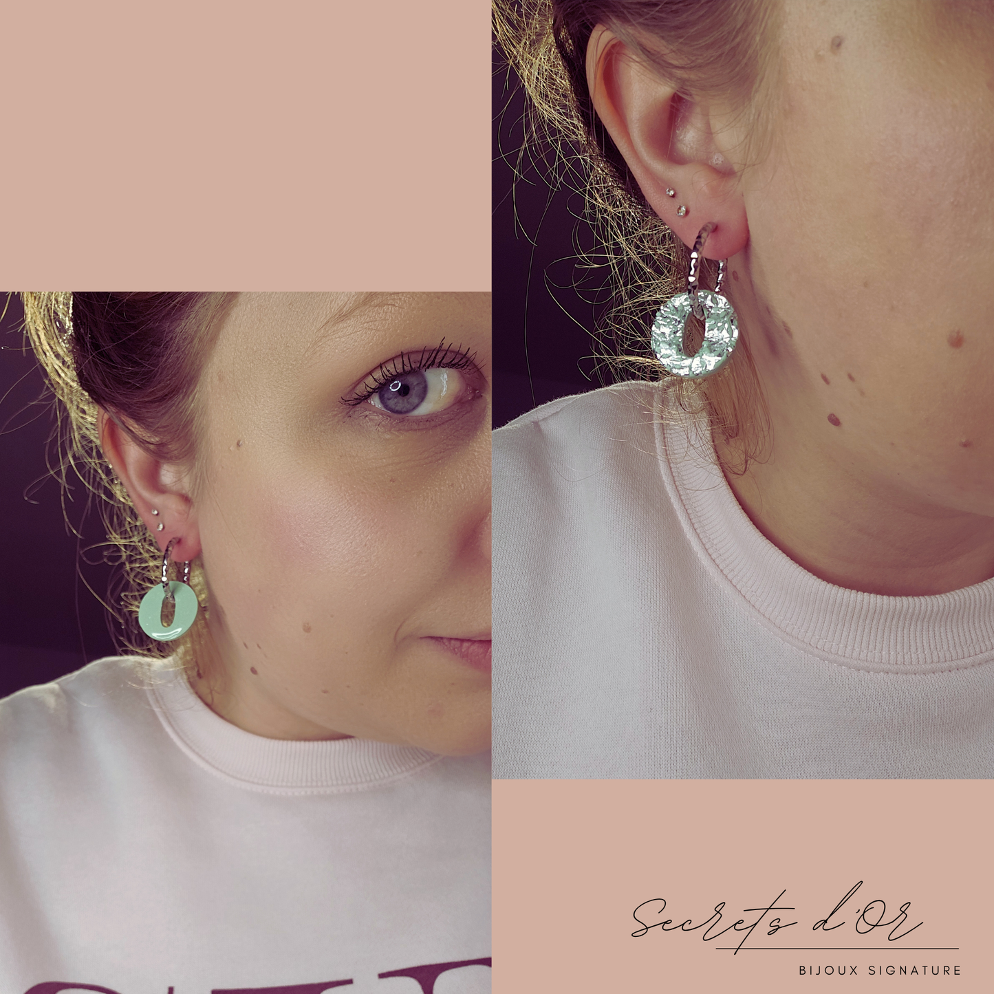 Olivia - vert pastel et argent