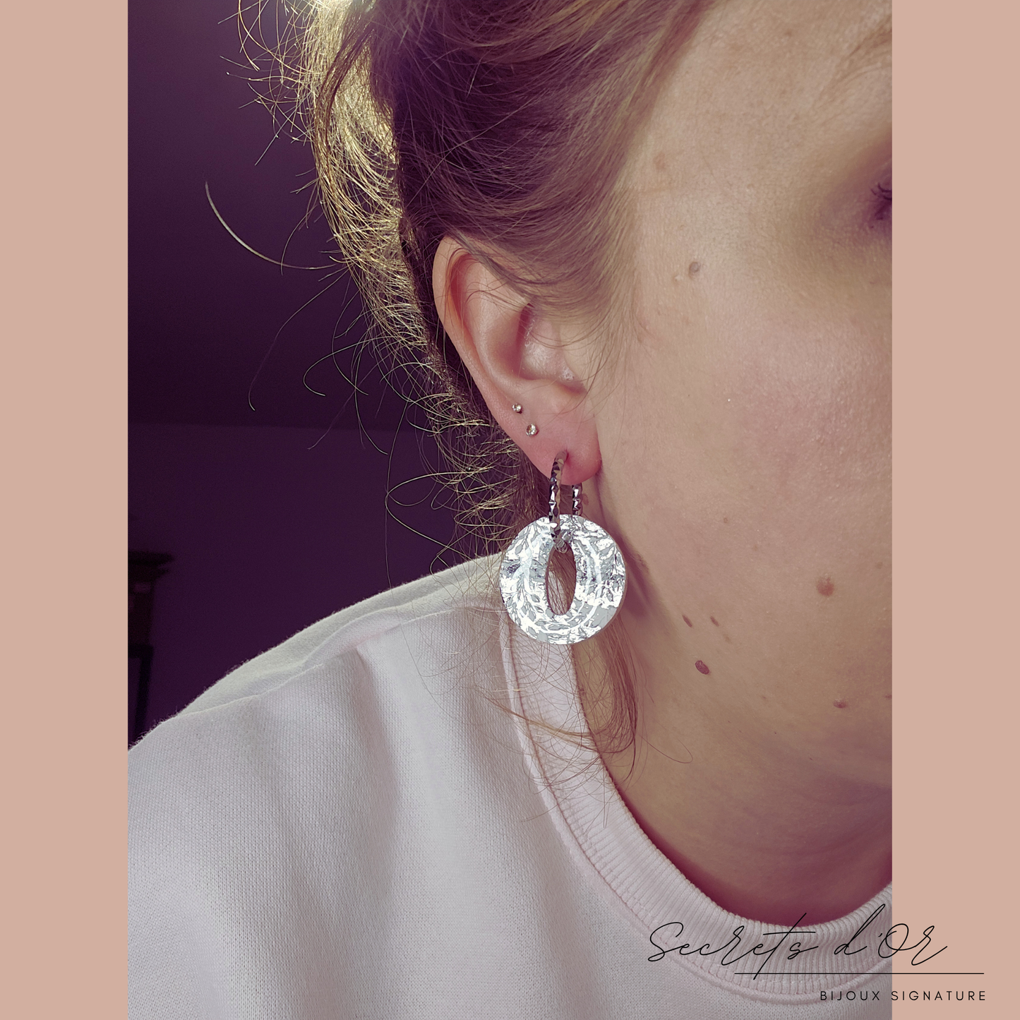 Olivia - rose poudré argent