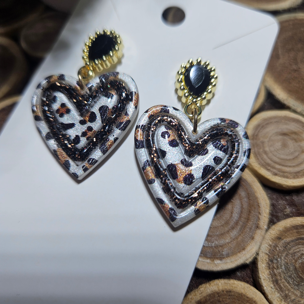 Boucle "Coeur" - Léopard