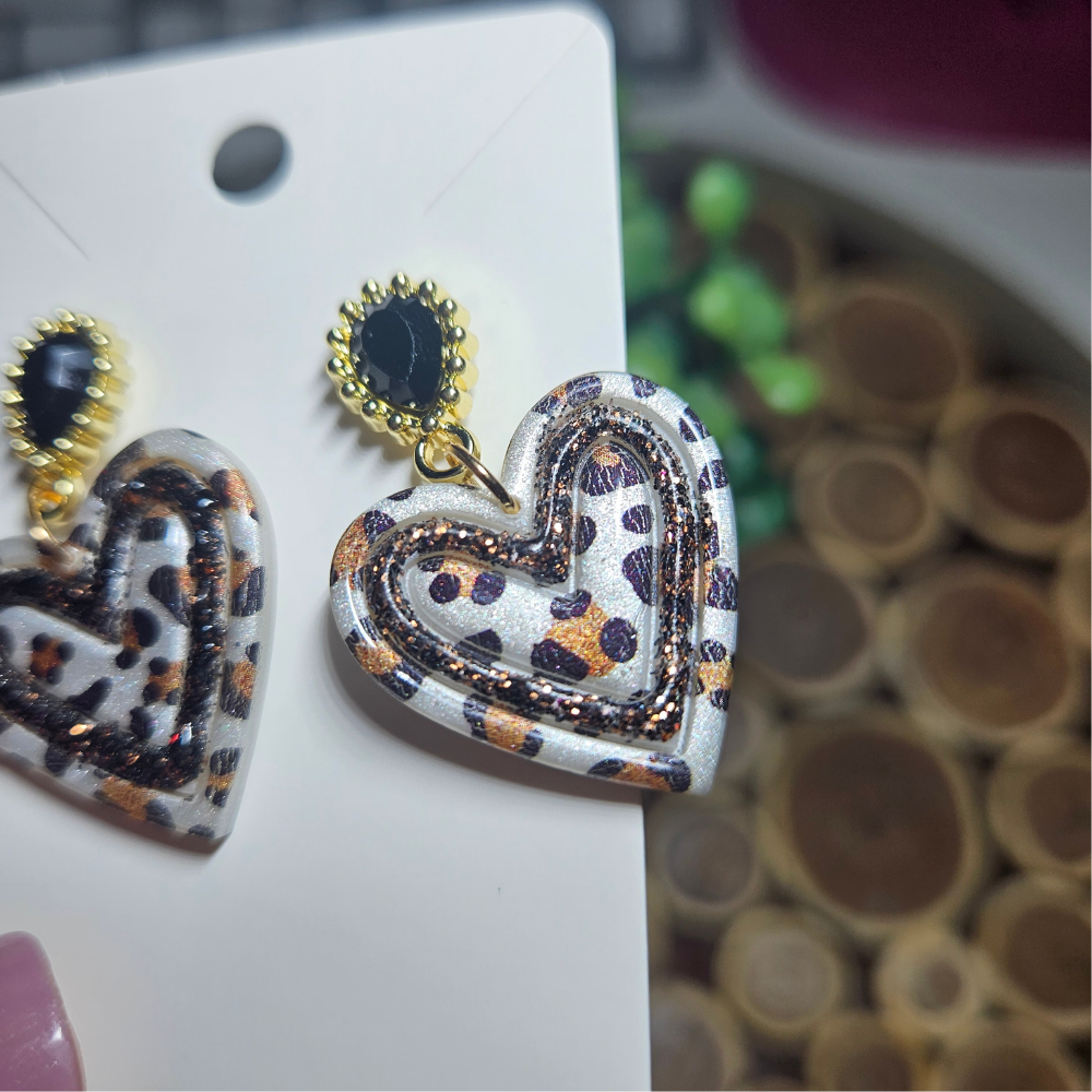 Boucle "Coeur" - Léopard