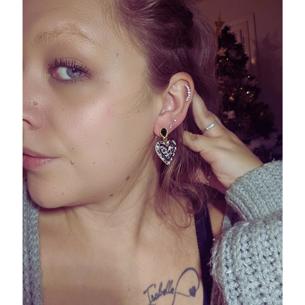 Boucle "Coeur" - Léopard