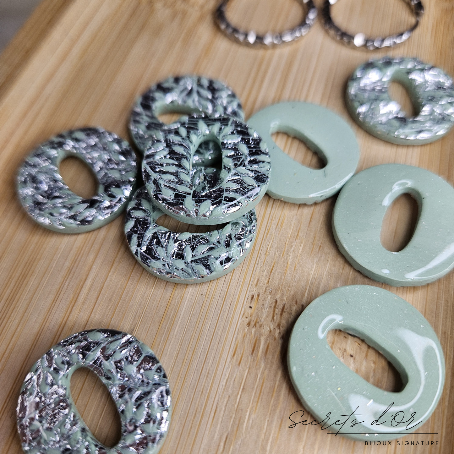 Olivia - vert pastel et argent