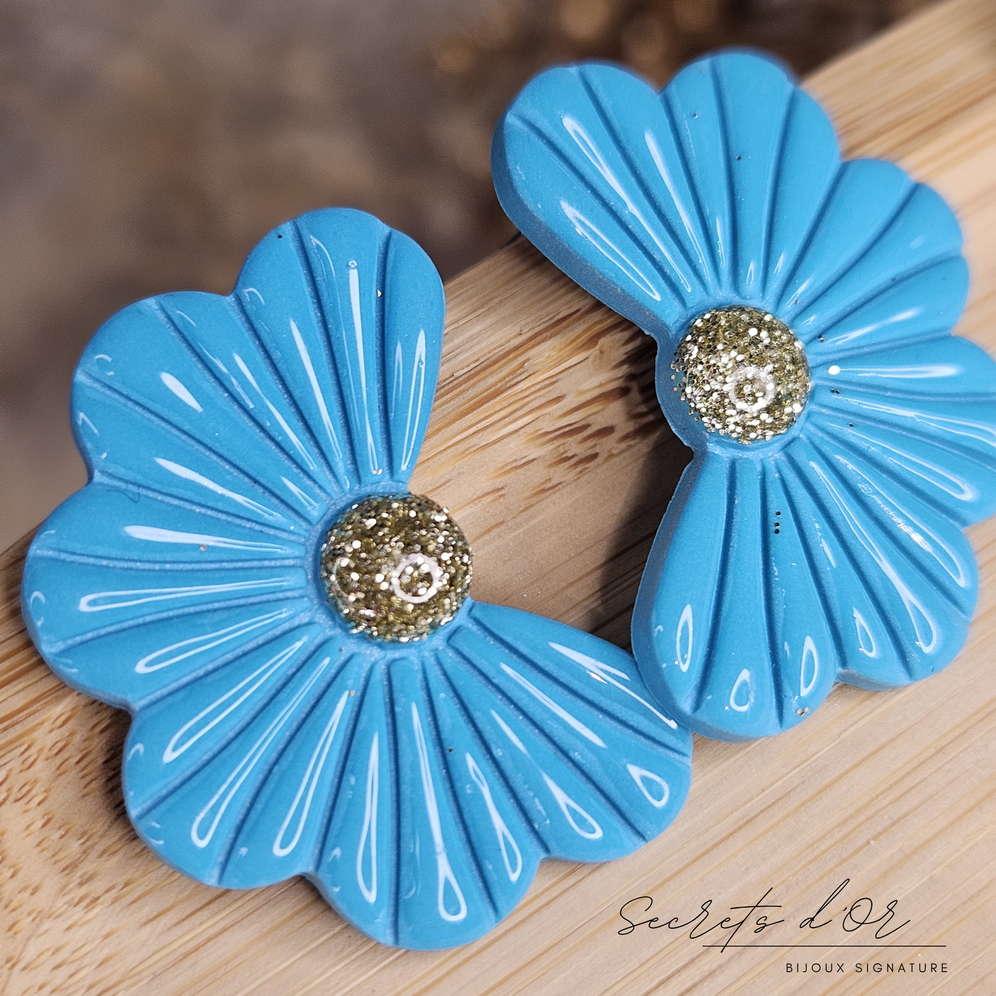 Puces Laurène - bleu turquoise