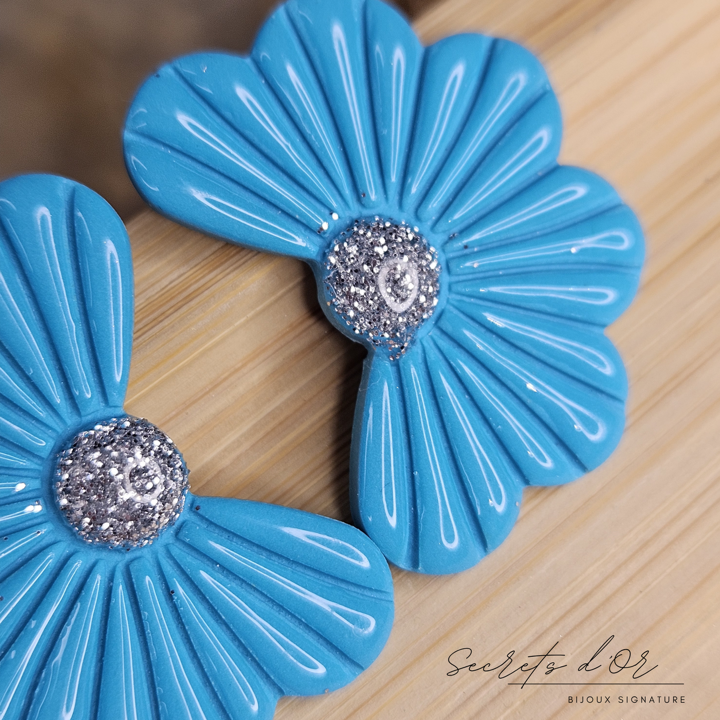 Puces Laurène - bleu turquoise
