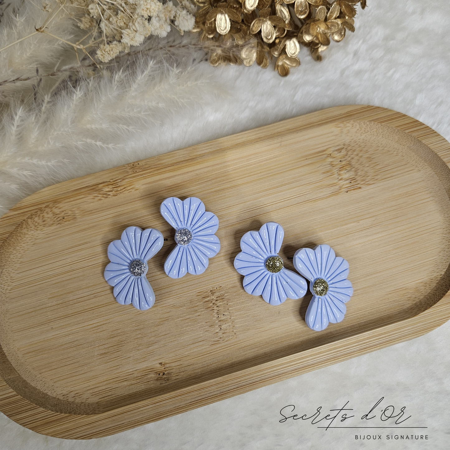 Puces Laurène - bleu lilas