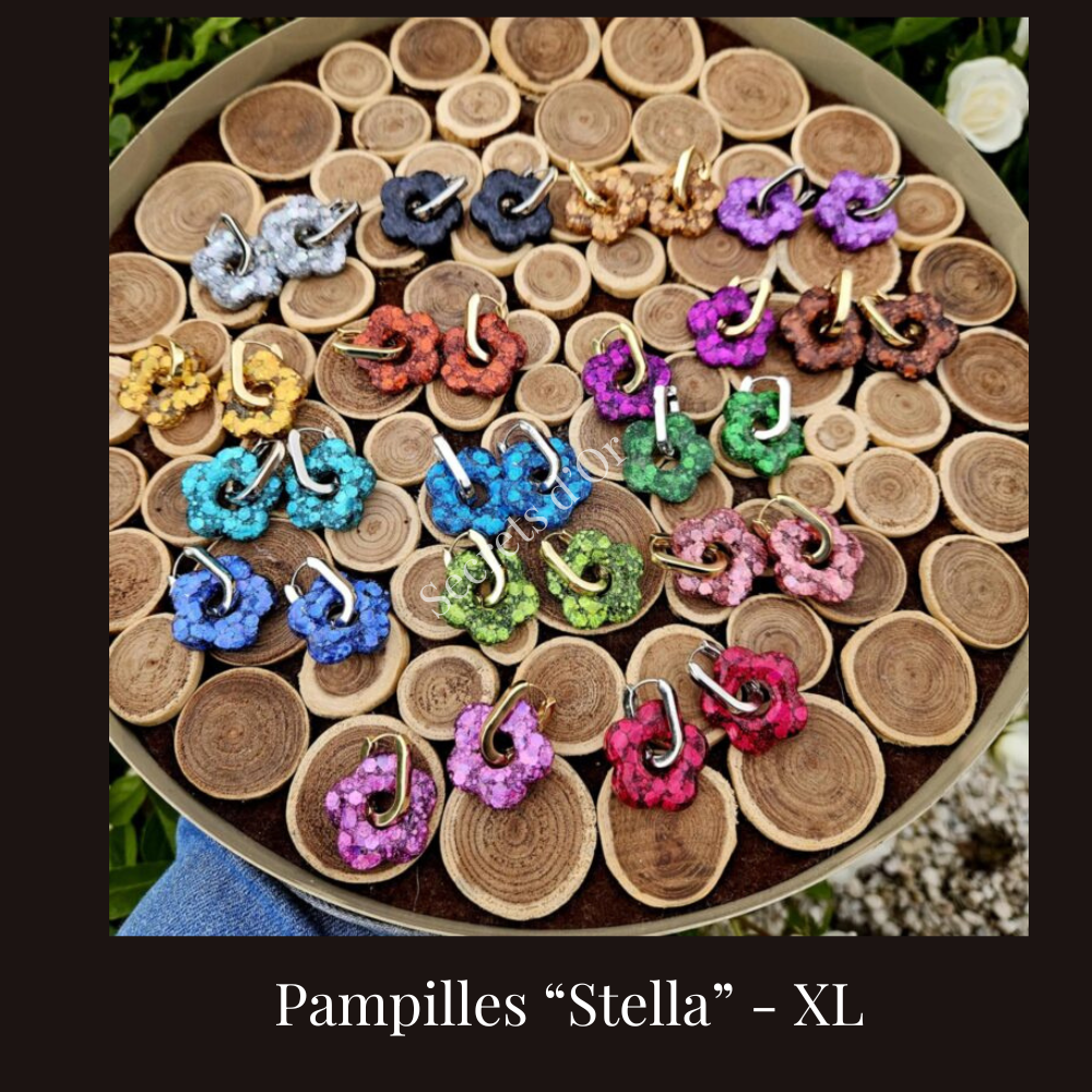 Pampilles "Stella" Résine & paillettes