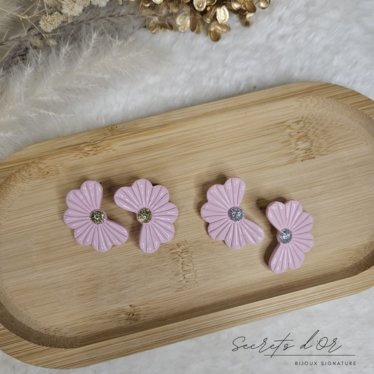 Puces Laurène - rose pastel