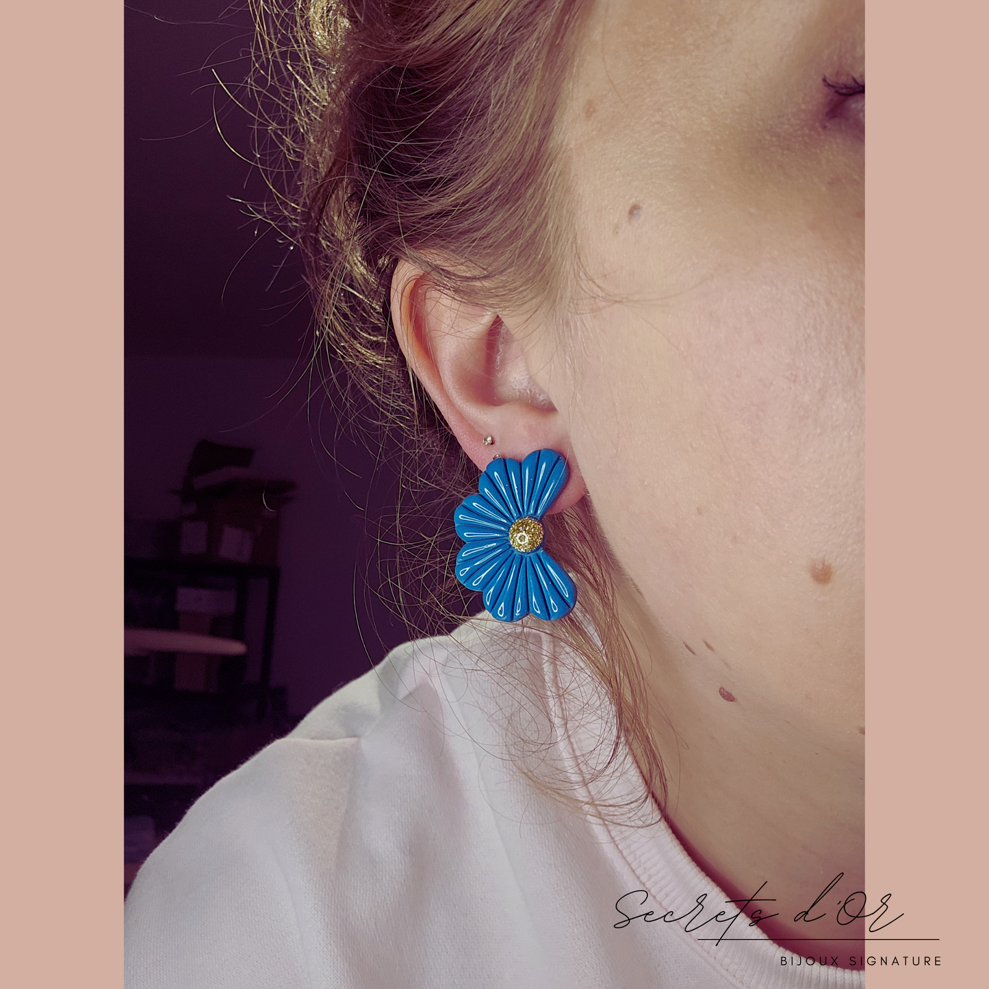 Puces Laurène - bleu roi