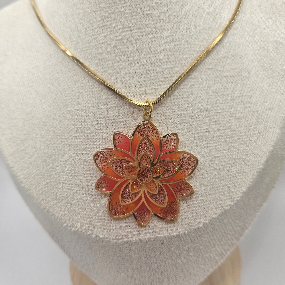 Collier "Lotus" - rouge