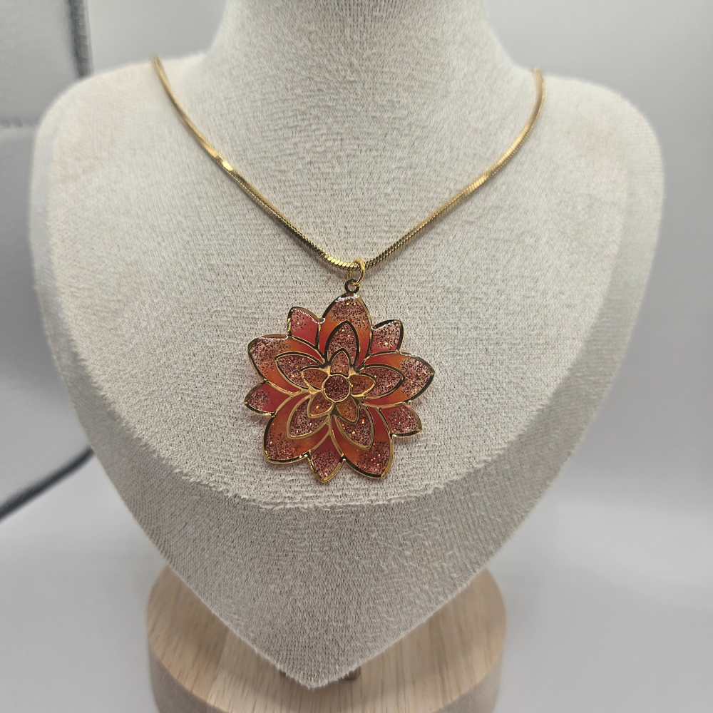 Collier "Lotus" - rouge