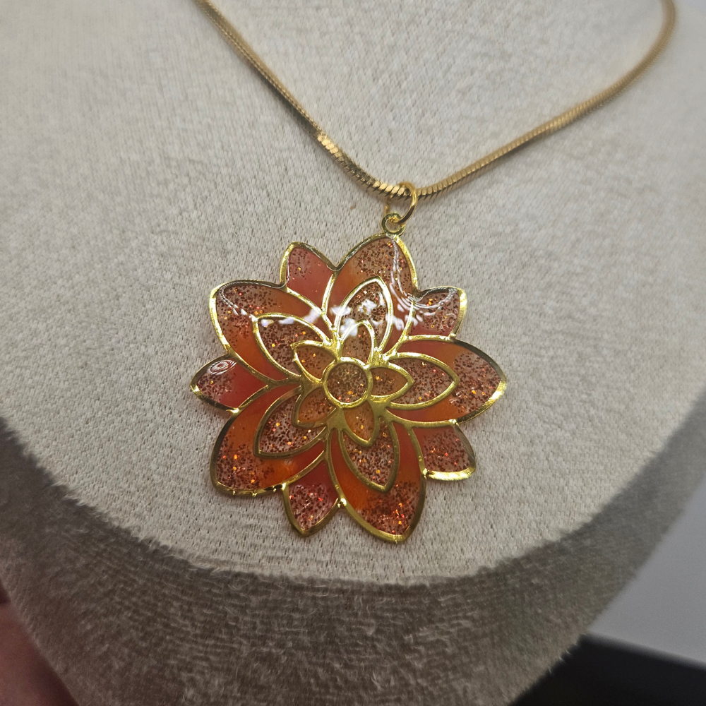 Collier "Lotus" - rouge