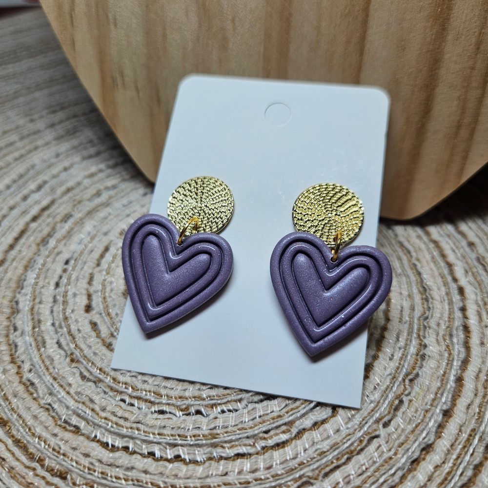 Boucle "Joli coeur" - violet