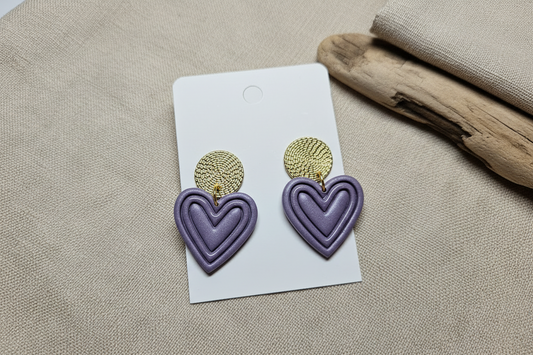 Boucle "Joli coeur" - violet