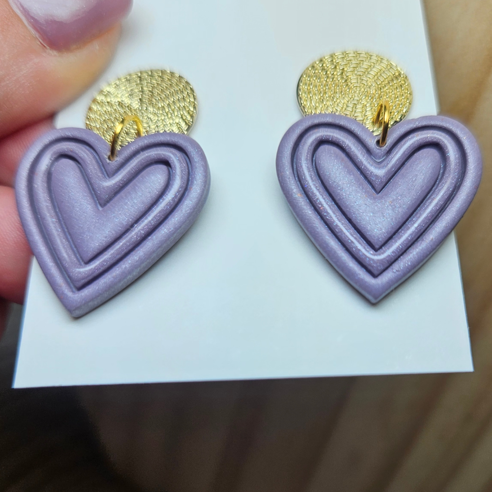 Boucle "Joli coeur" - violet