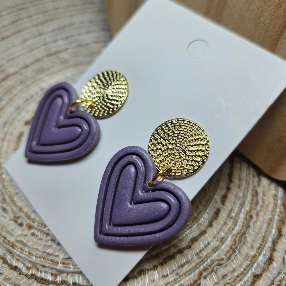Boucle "Joli coeur" - violet