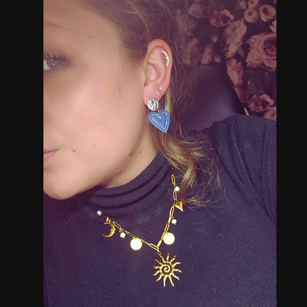 Boucle "Joli coeur" - Nacré