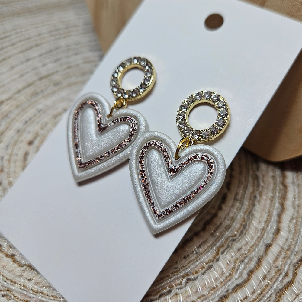 Boucle "Joli coeur" - Nacré