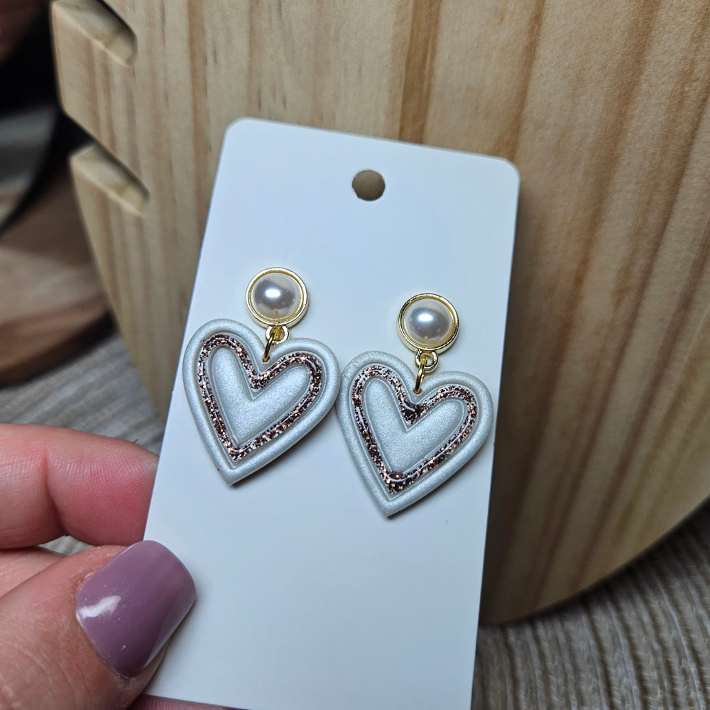 Boucle "Joli coeur" - Nacré