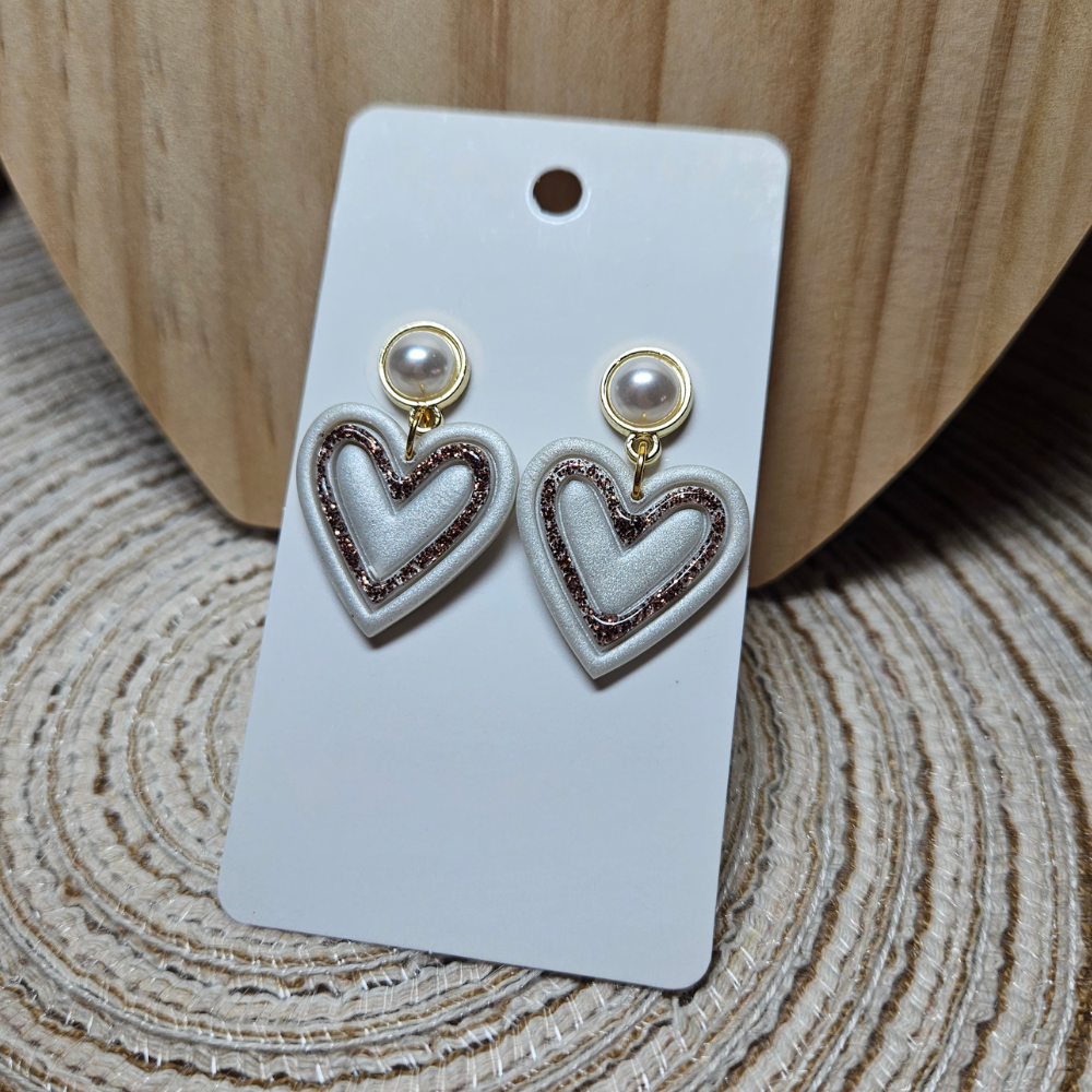 Boucle "Joli coeur" - Nacré