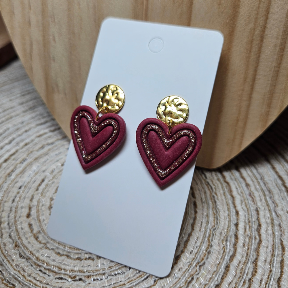 Boucle "Joli coeur" - Bordeaux