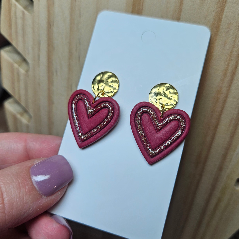 Boucle "Joli coeur" - Bordeaux