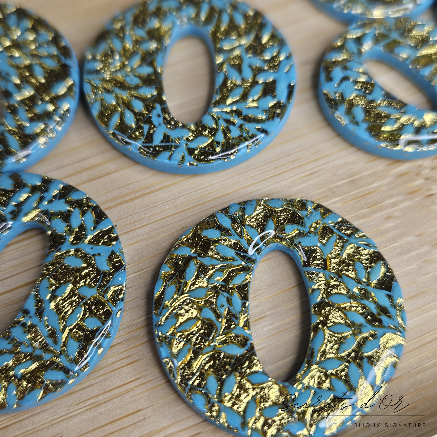 Olivia - bleu turquoise / or