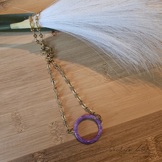 Collier Marbre violet - rond