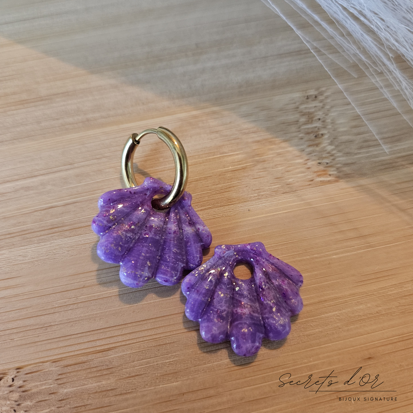 Pampilles Marbre Violet - Coquillage