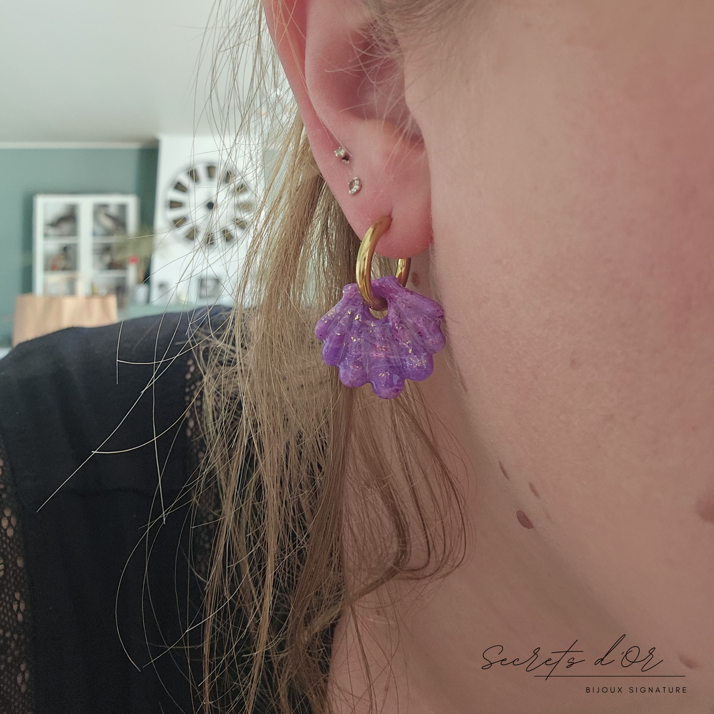 Pampilles Marbre Violet - Coquillage