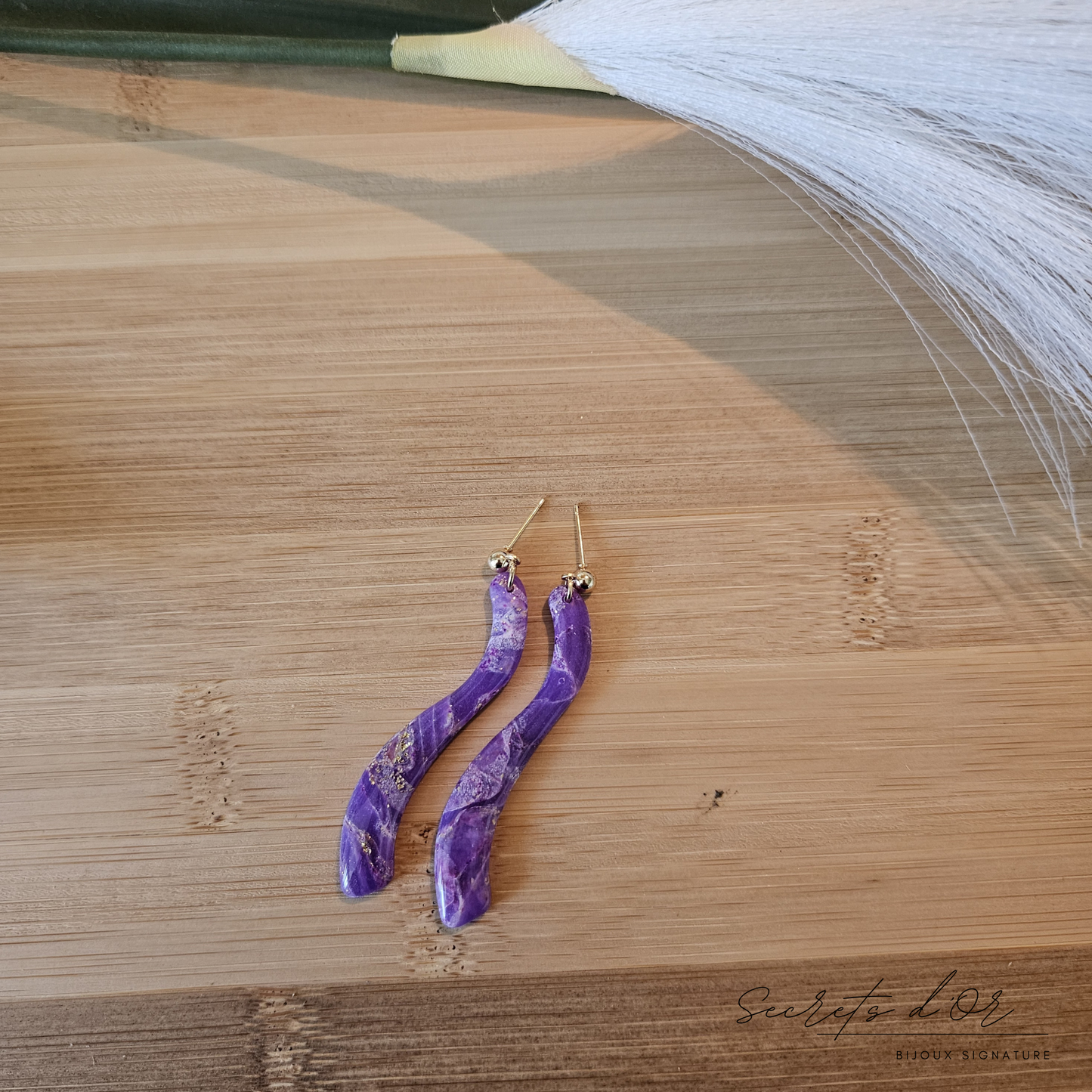 Boucles Marbre Violet - Ligne courbe