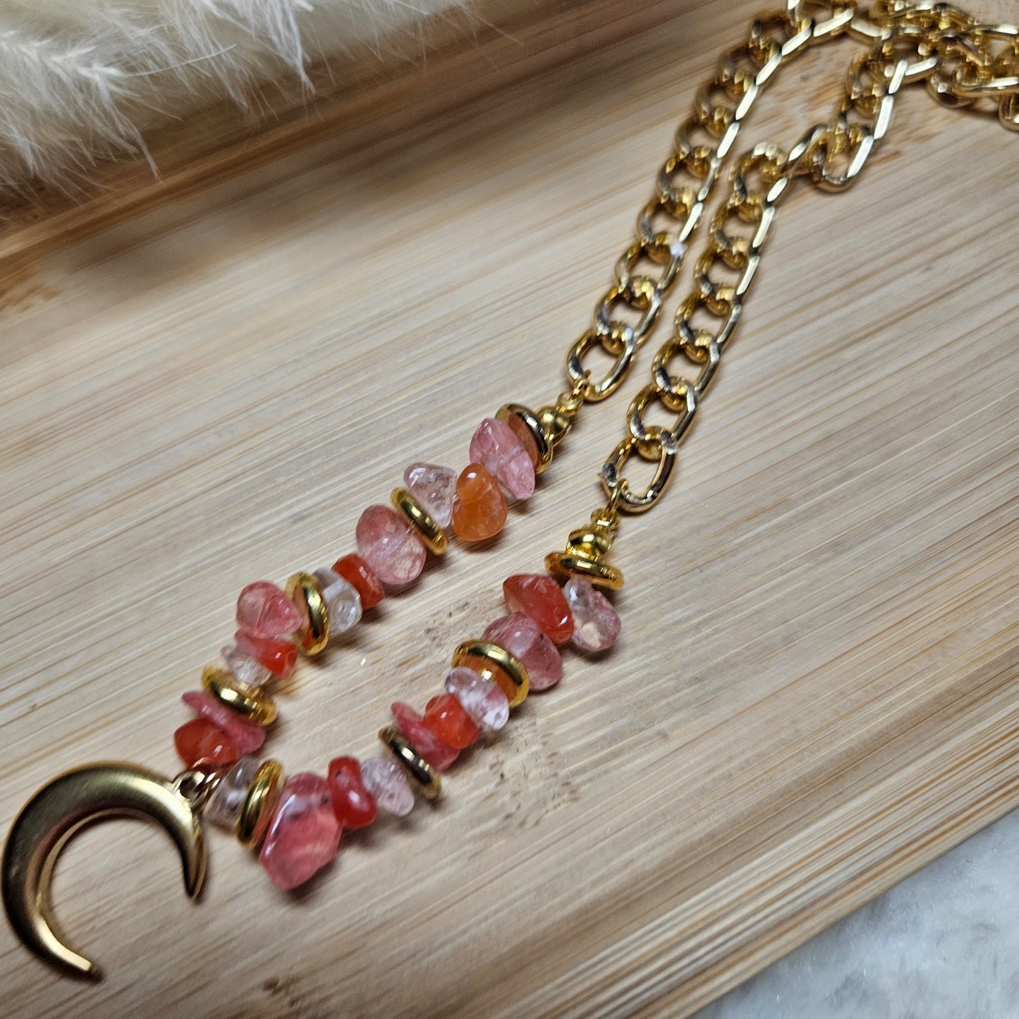 Collier orange/lune