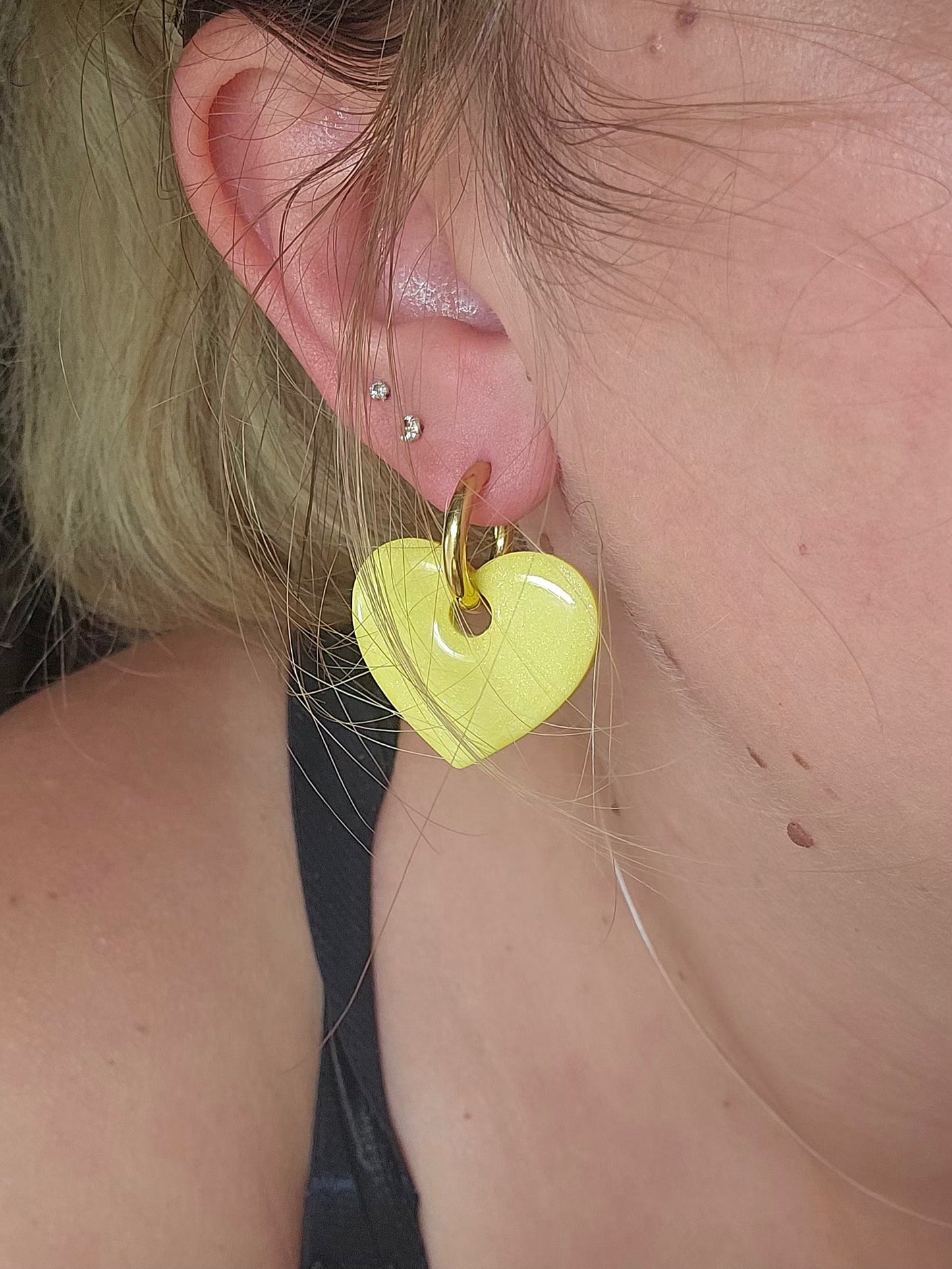 Coeur jaune/blanc