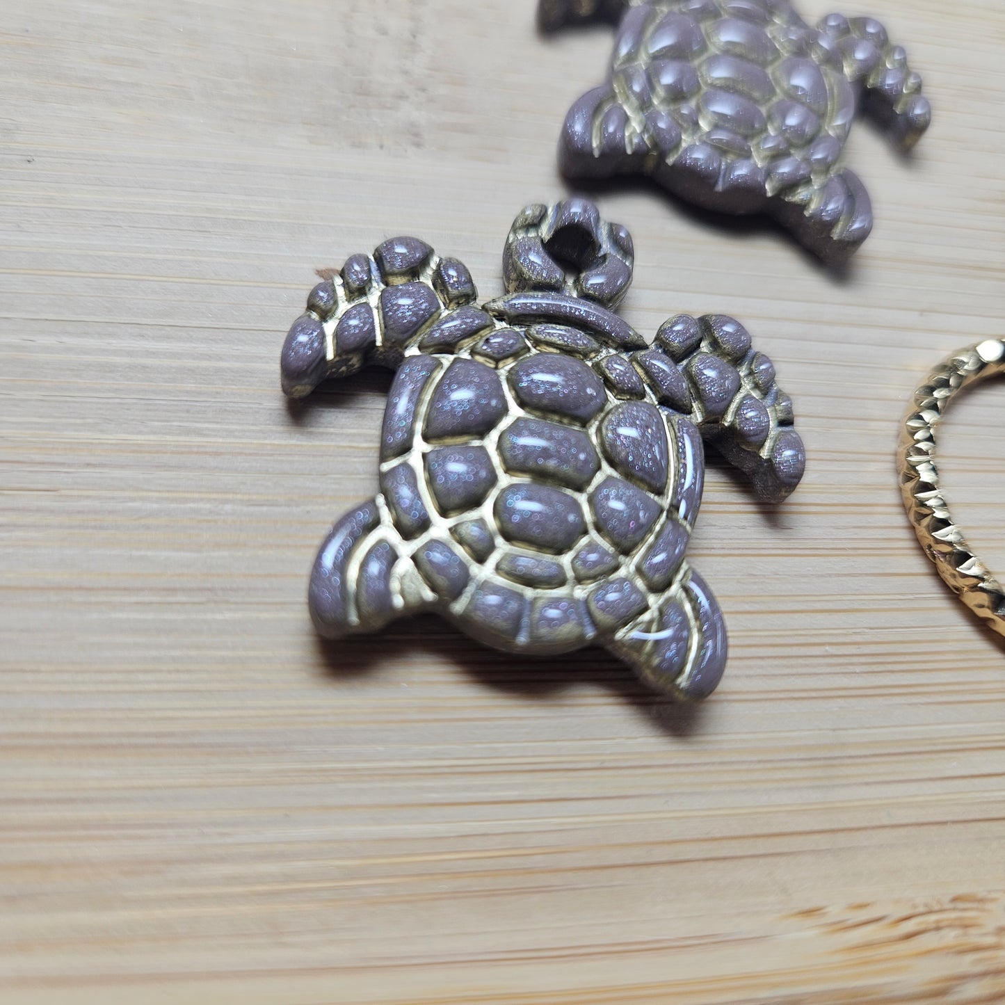 Pampilles Tortue 🐢 - Marron brillant / or