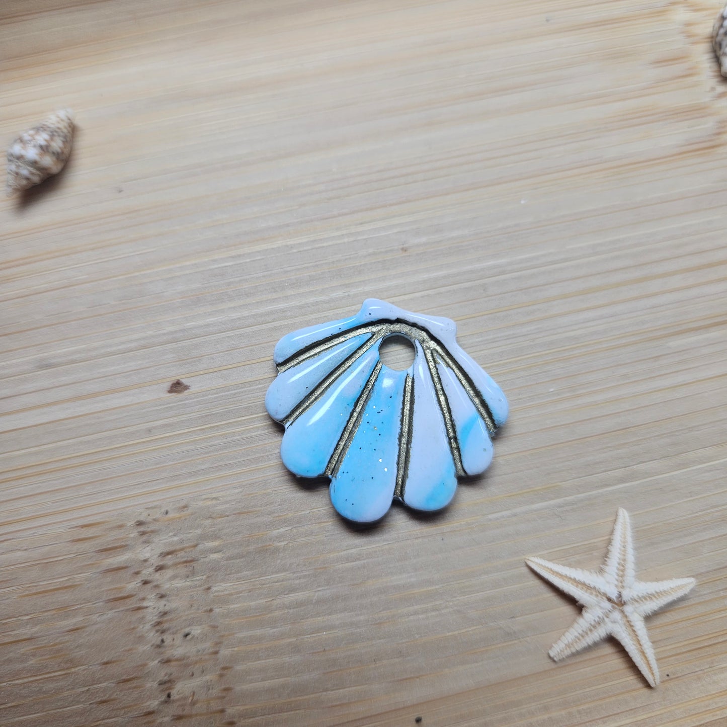 Pampilles Coquillages bleu ciel - Collection "Lagon"