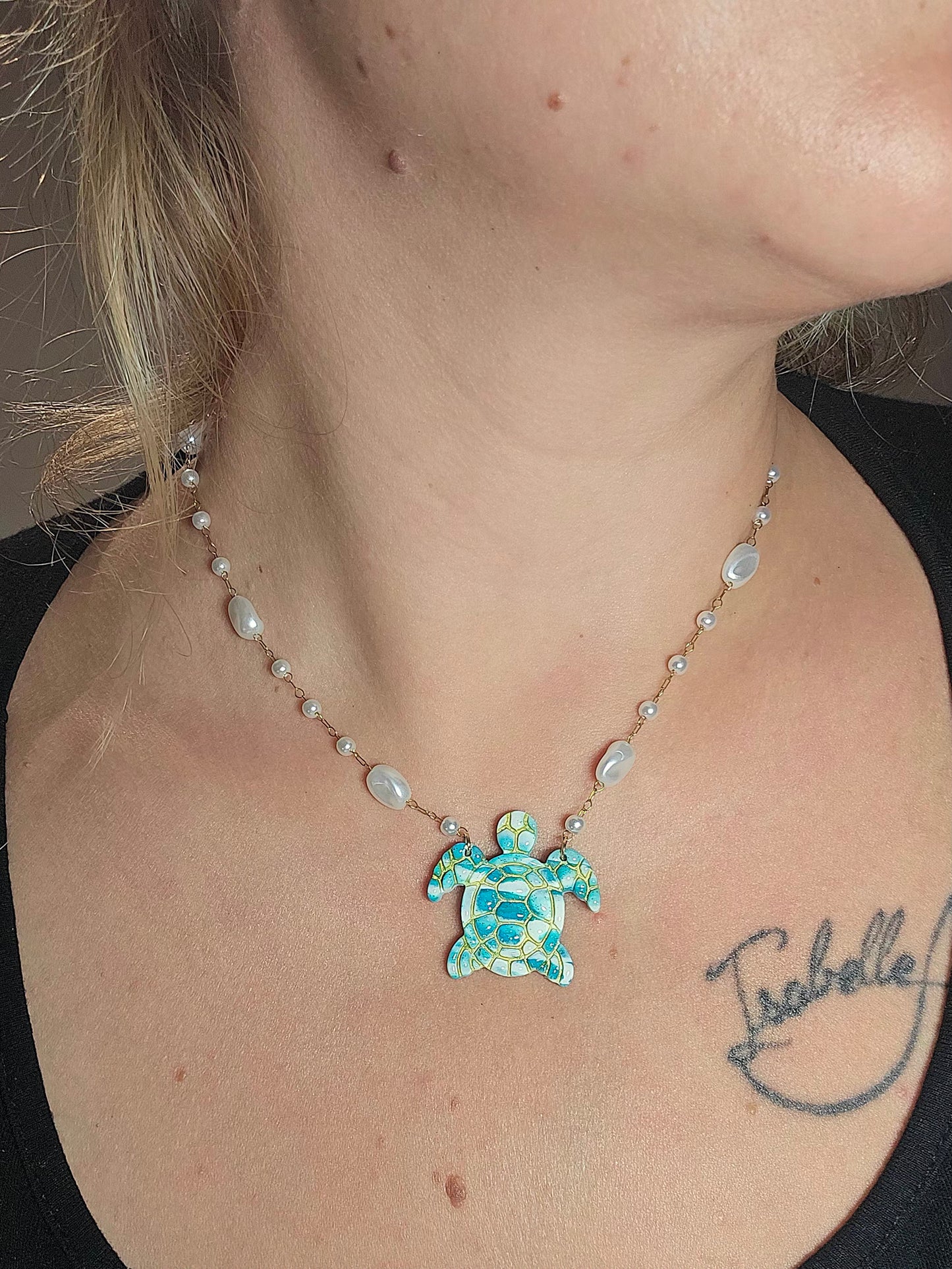 Collier Tortue argent - Collection "Lagon"