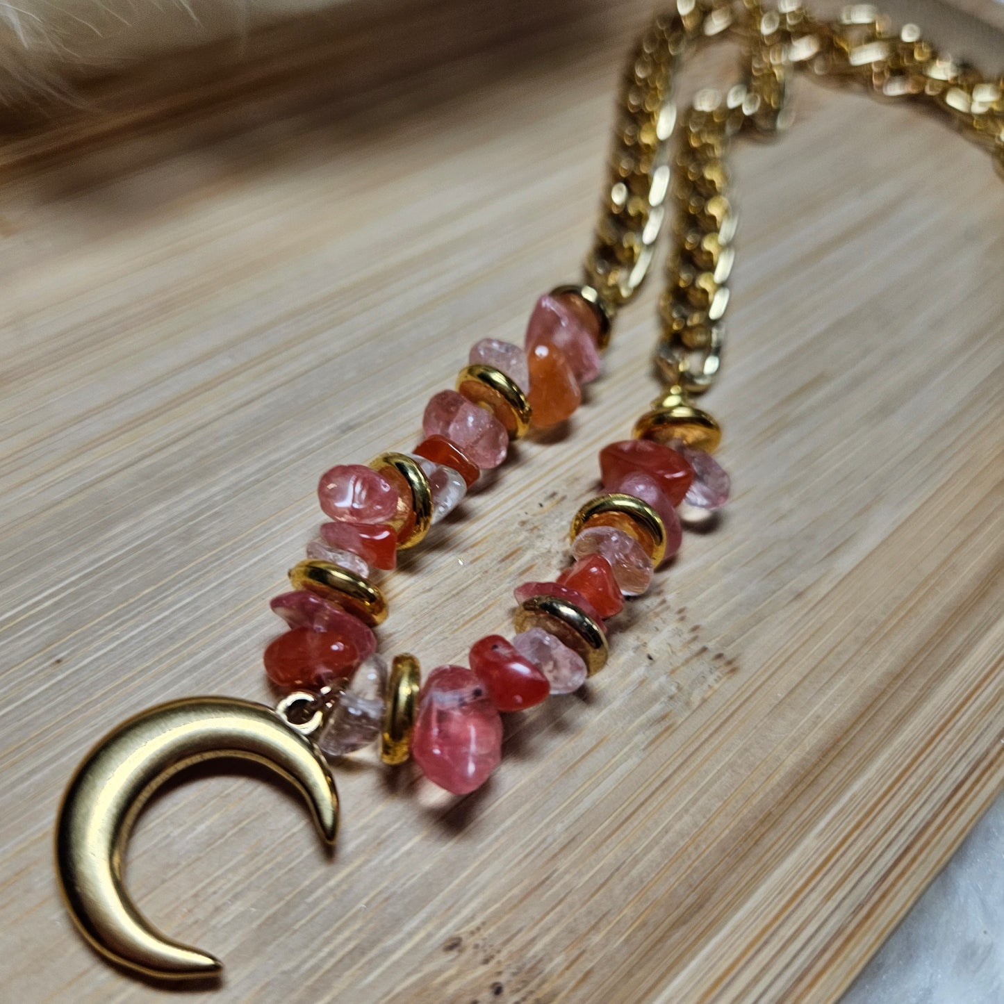Collier orange/lune