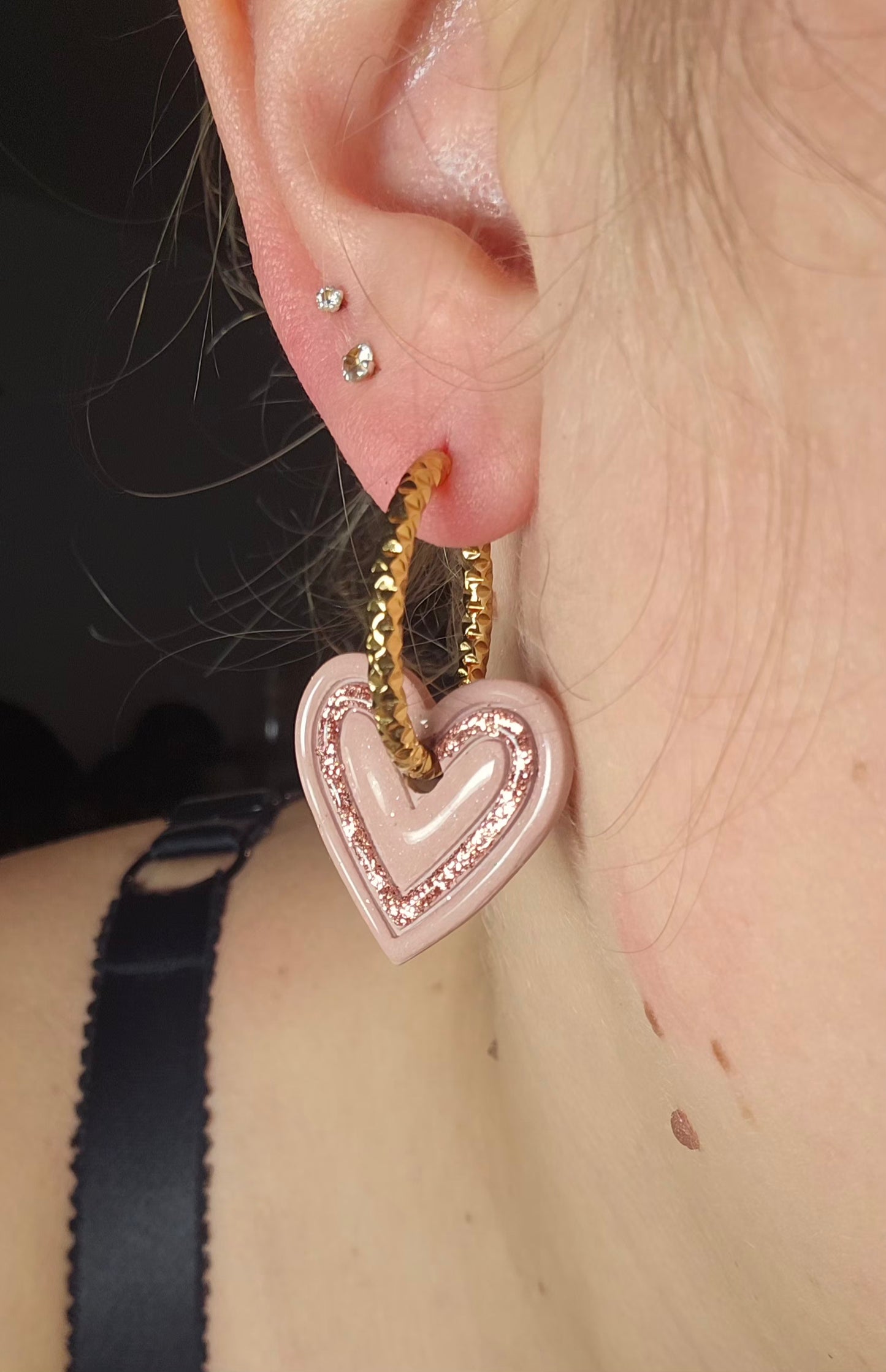 Rose poudré & paillettes