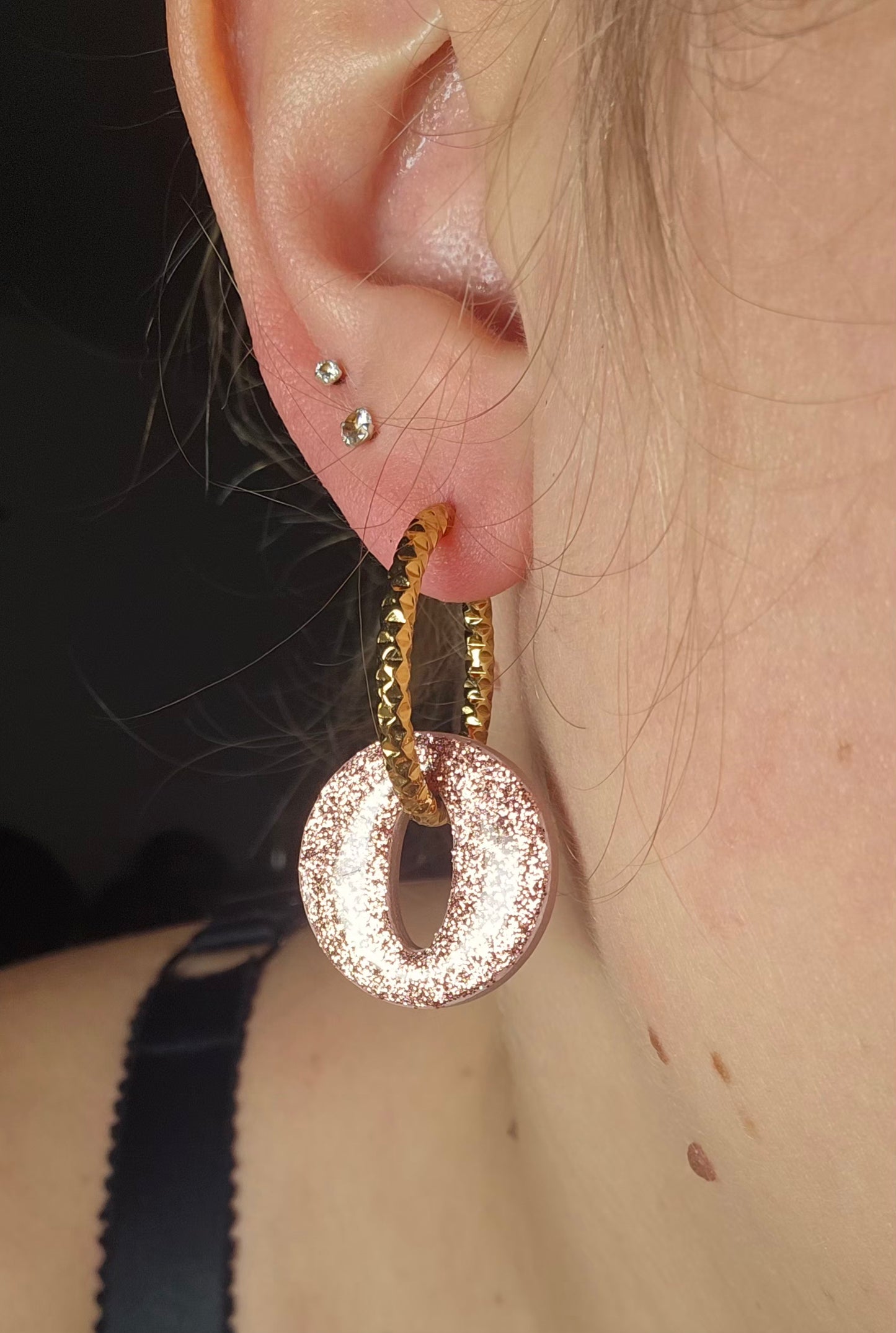 Rose poudré & paillettes