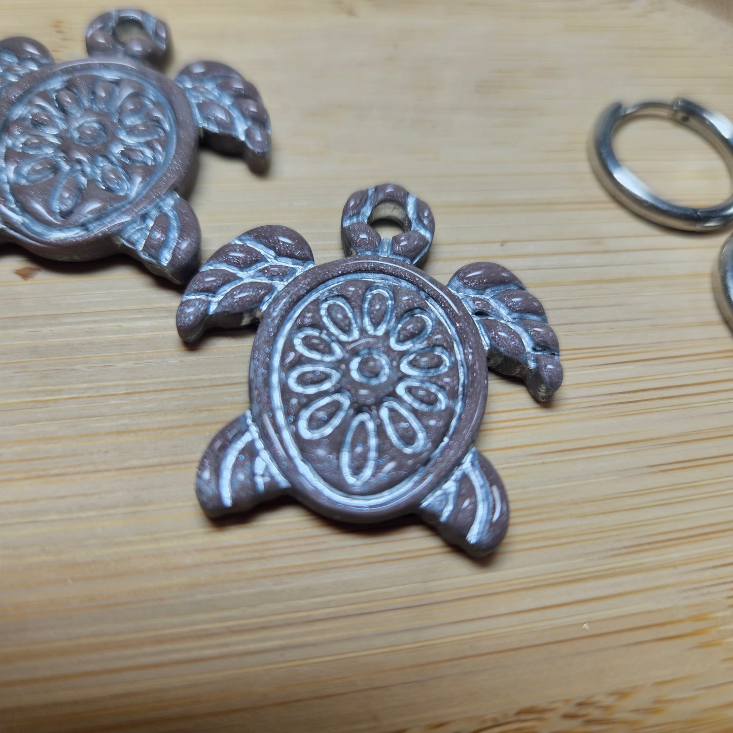Pampilles Tortue 🐢 - Marron /argent