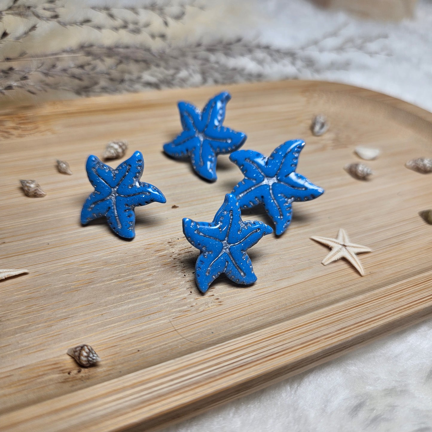 Puces Etoile de mer bleu - Collection "Lagon"