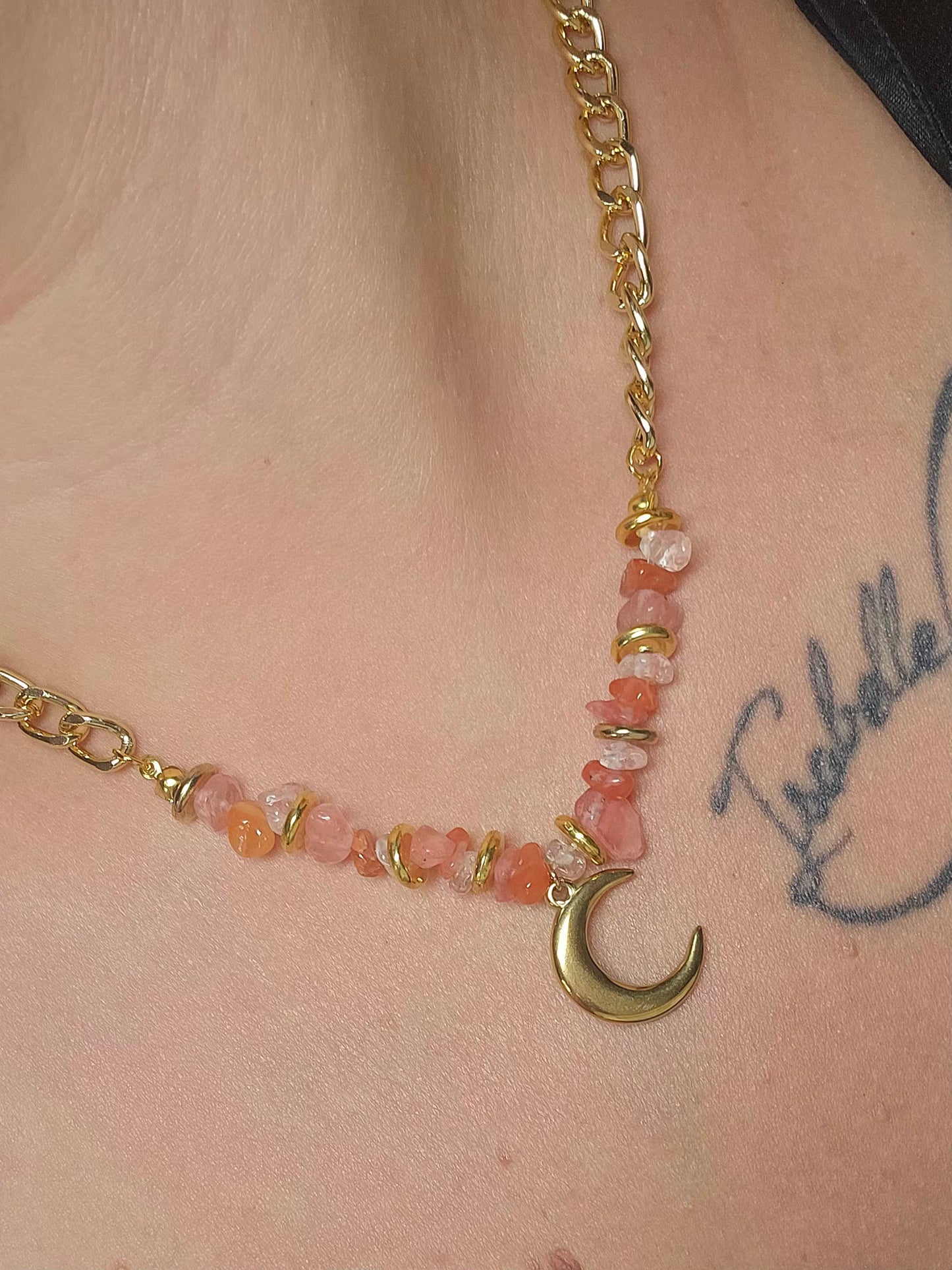 Collier orange/lune