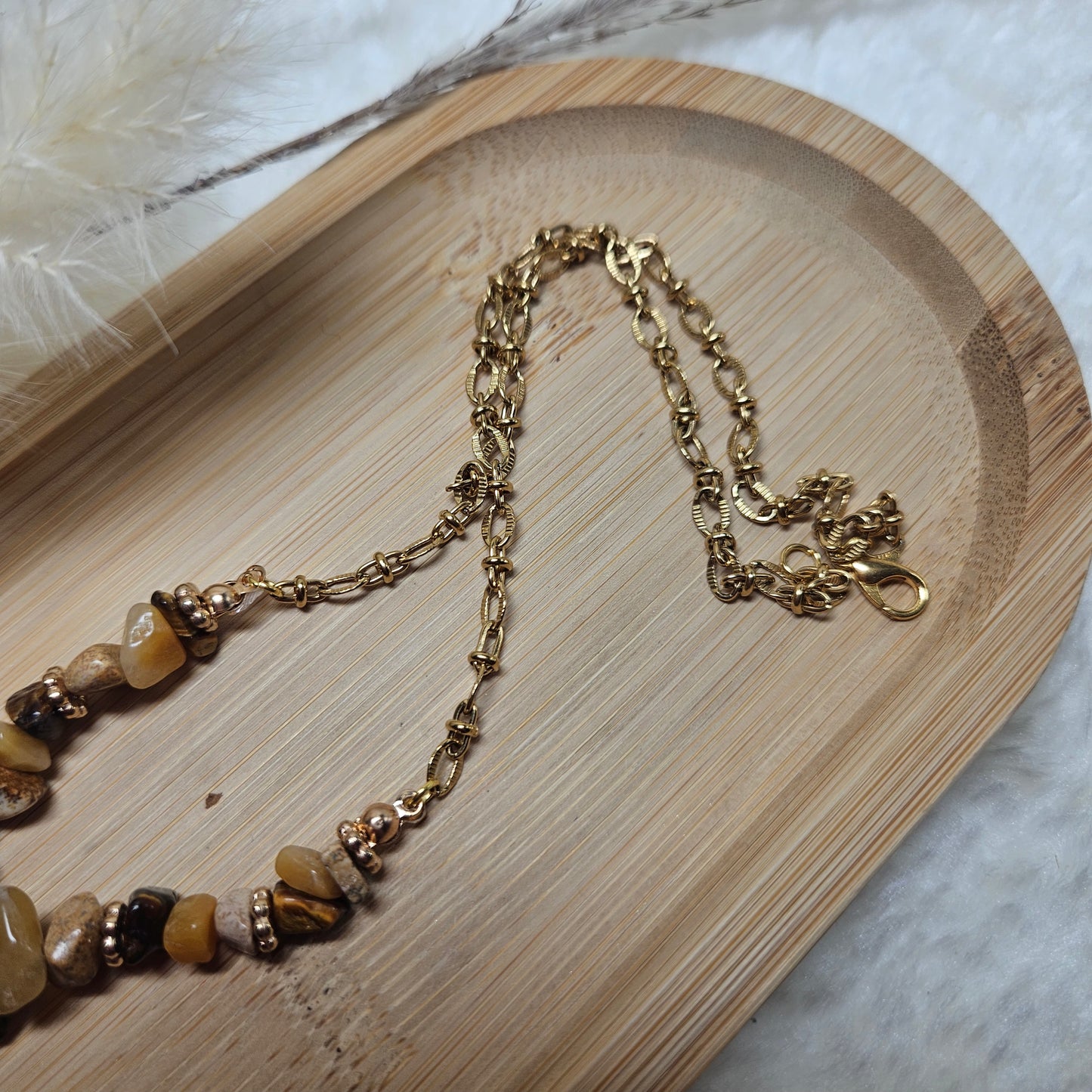 Collier marron/soleil