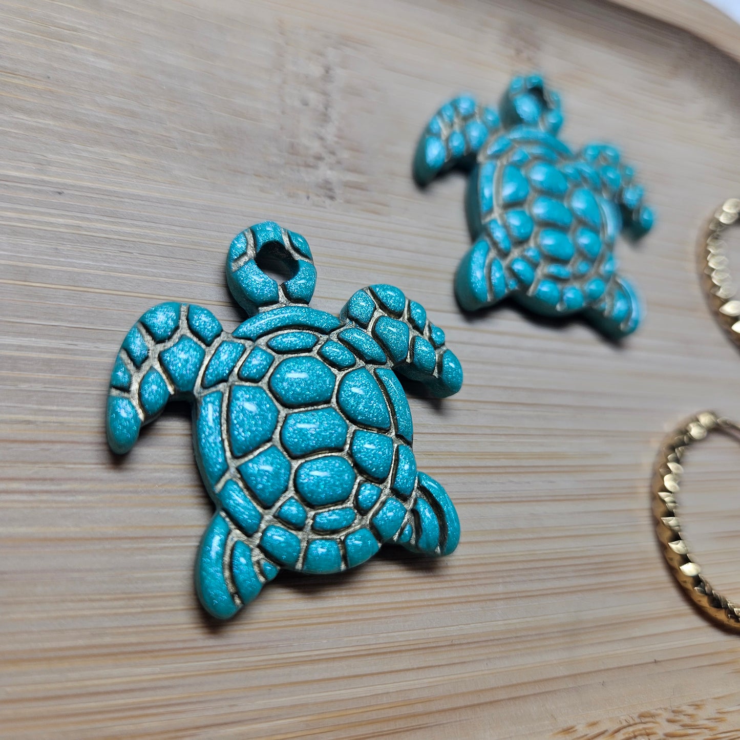 Pampilles Tortue 🐢 - bleu roi / or