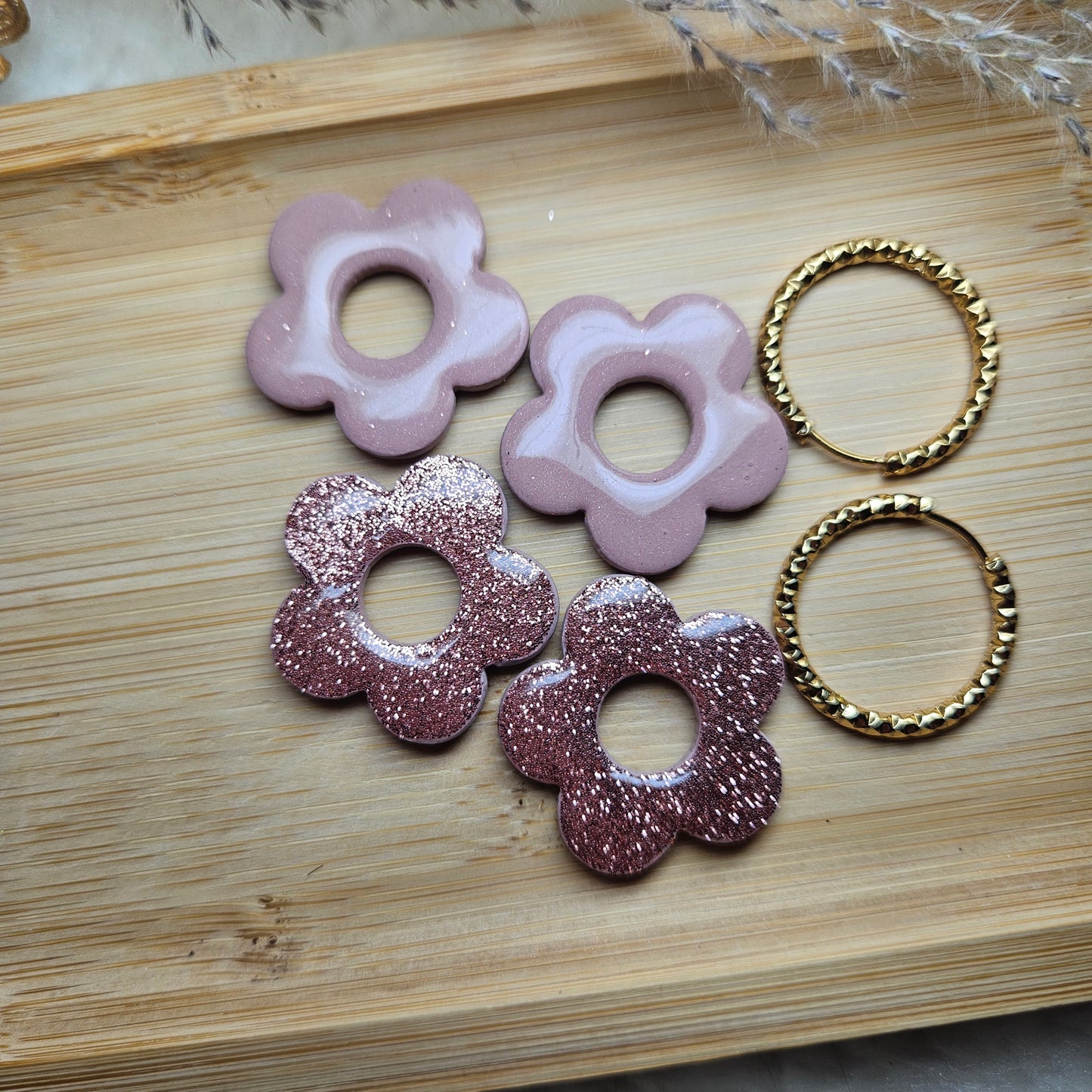Rose poudré & paillettes