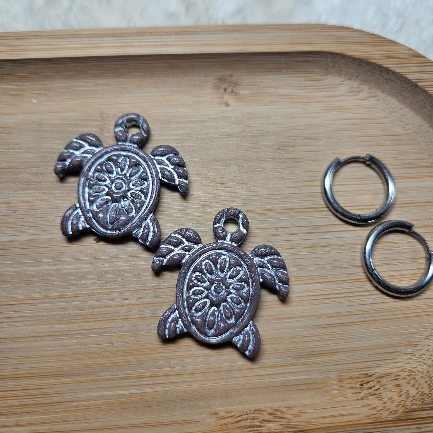 Pampilles Tortue 🐢 - Marron /argent