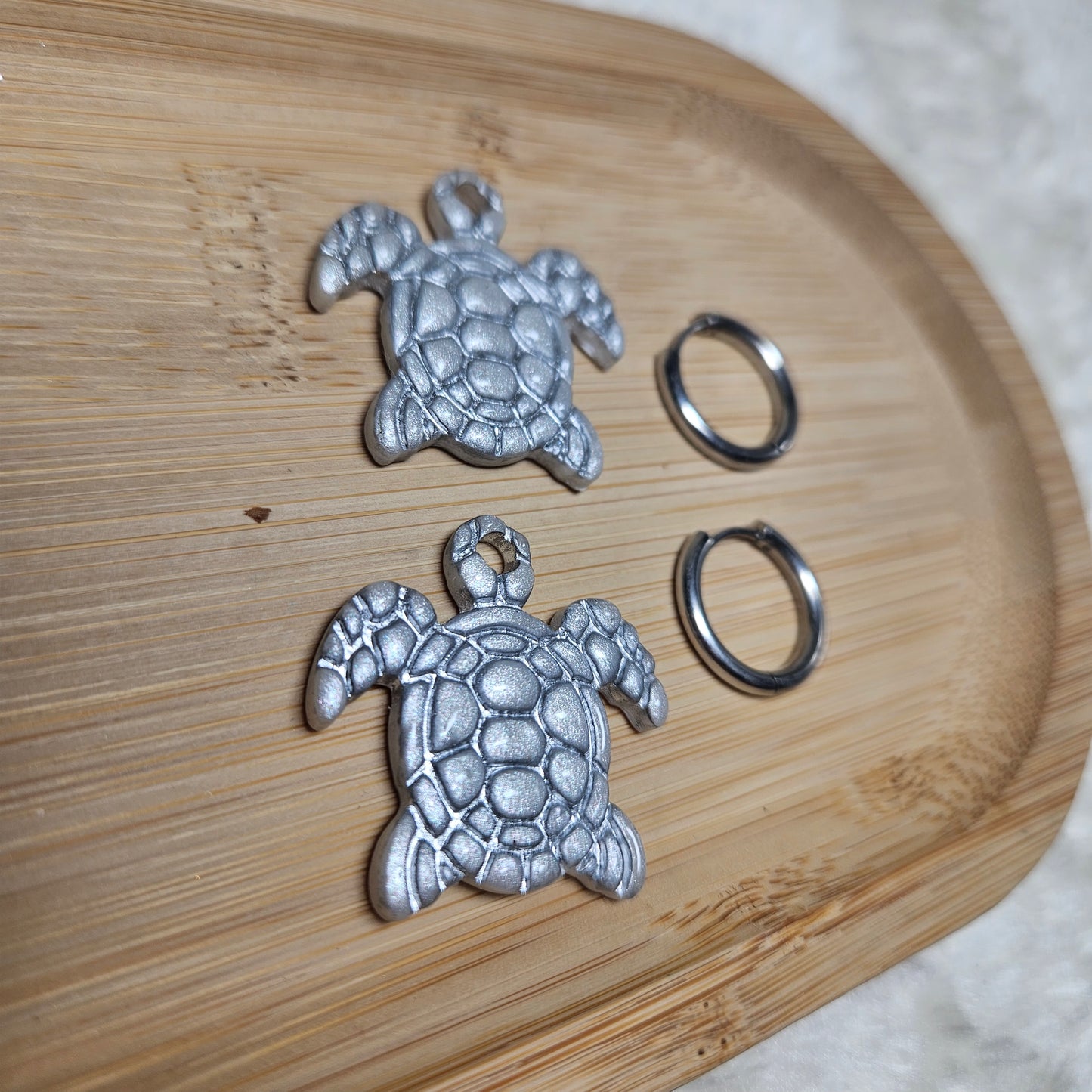 Pampilles Tortue 🐢 - Nacré argent