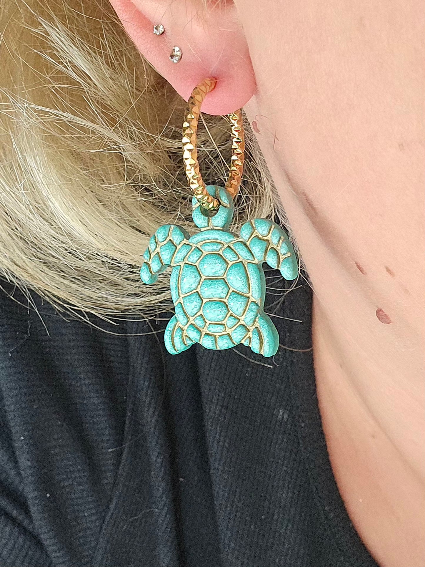 Pampilles Tortue 🐢 - bleu roi / or