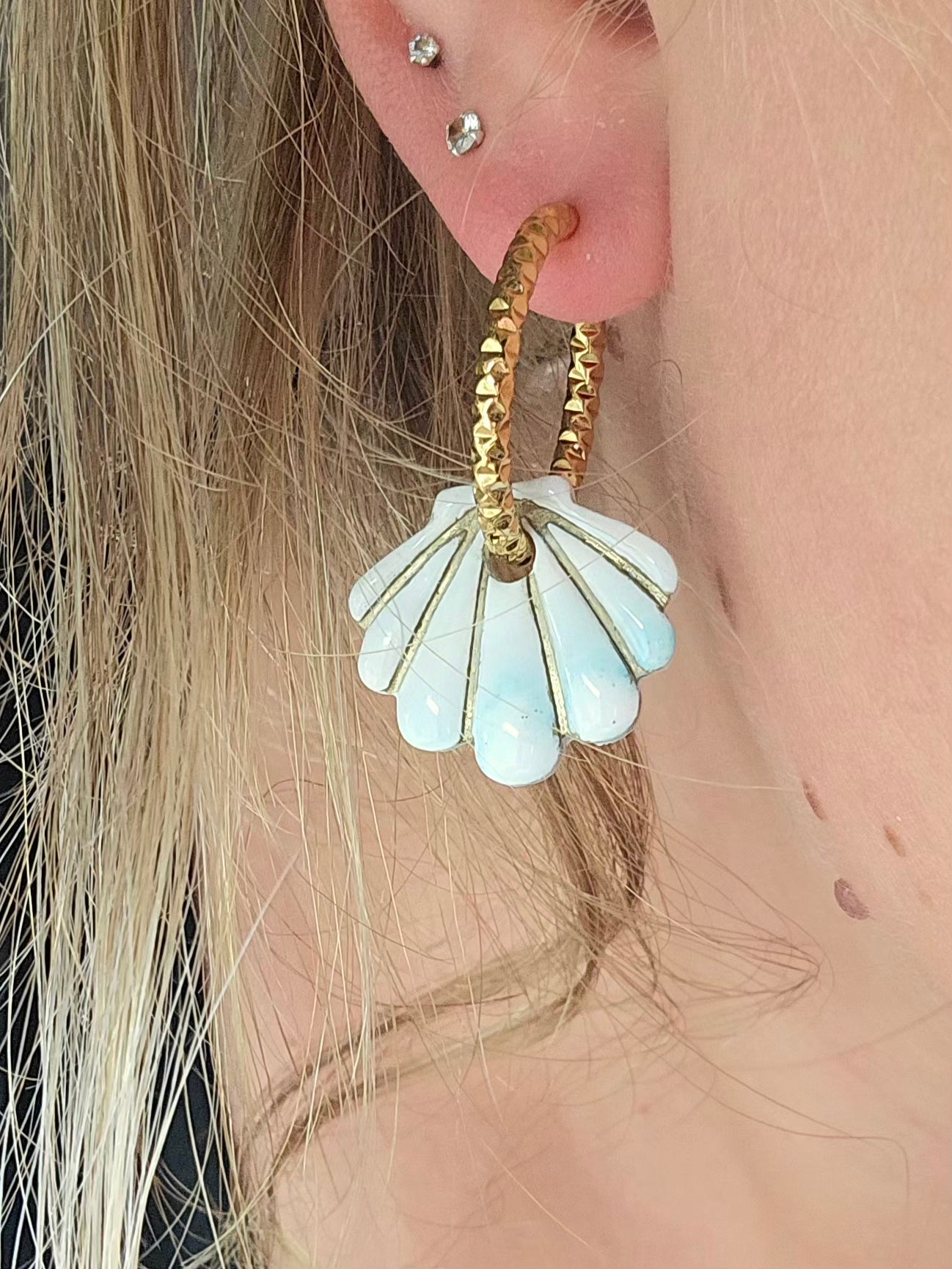 Pampilles Coquillages bleu ciel - Collection "Lagon"