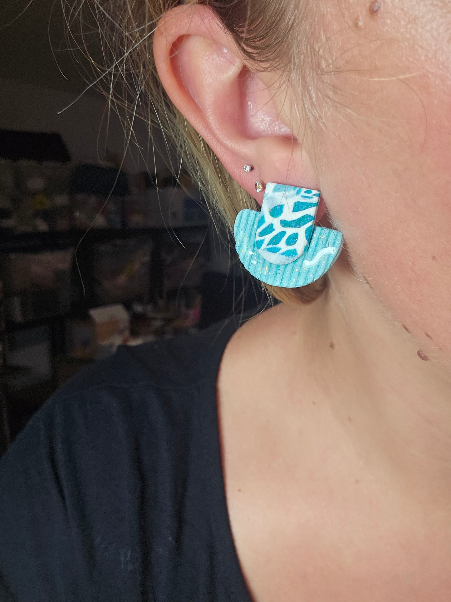 Boucles Géométriques écume - Collection "Lagon"