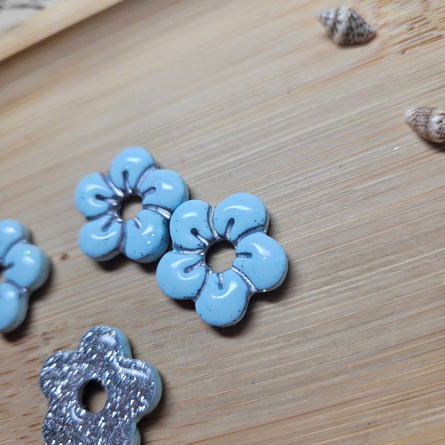 Pampilles Vahiné bleu/argent - Collection "Lagon"
